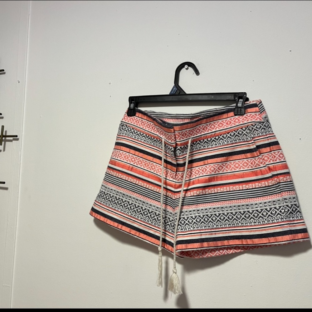 Loft Women's Striped Shorts - Pink and Black